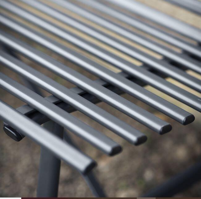 grey detail metal steel garden park bench richmond