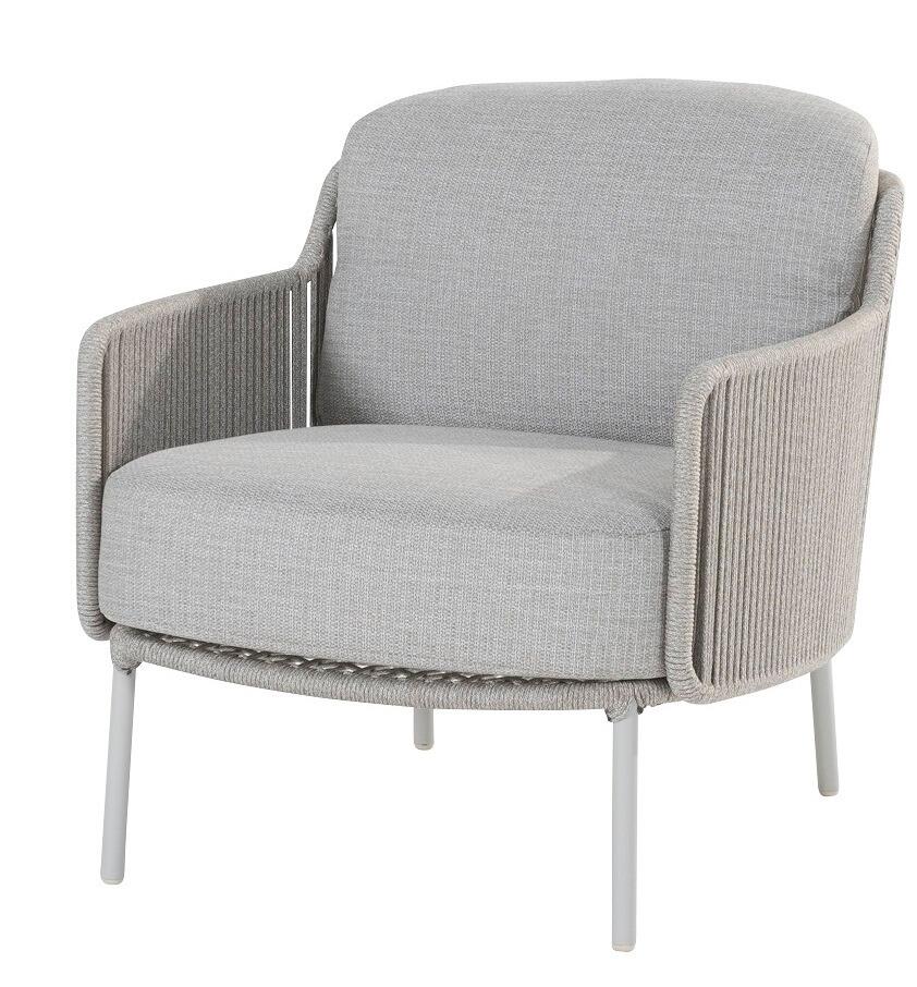 garden living lounge armchair chair all weather linear rope weave aluminium frost bernini