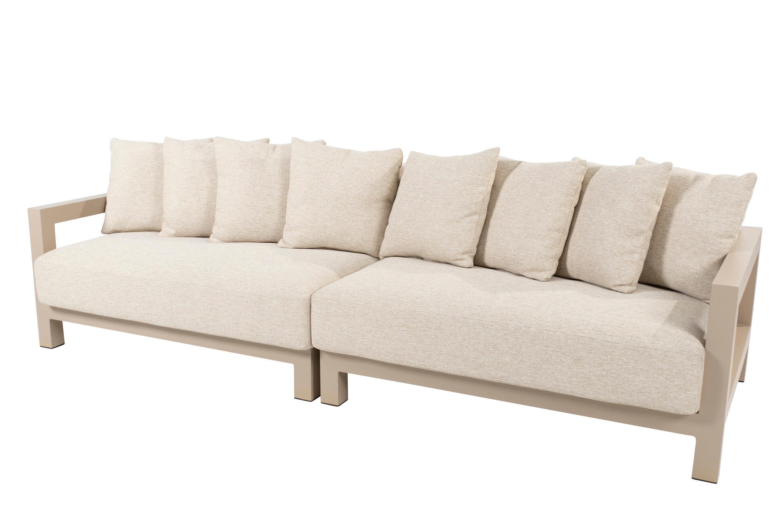 4 seater garden sofa aluminium and all weather cushions latte raffinato patio lounging