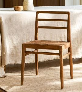 pair of teak garden dining side chairs patio outdoor indoor kitchen hardwood seating st mawes
