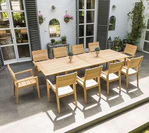 wooden garden dining furniture 10 seater patio table chairs roble hardwood kent uk