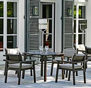 aluminium metal garden or patio dining furniture in dark grey