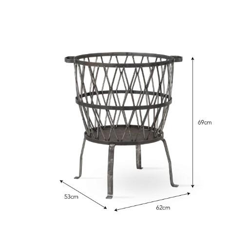 dimensions barrington modern steel garden firepit brazier for patio outdoor use only