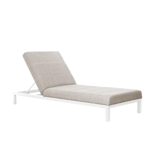 contemporary white all weather garden lounger sun lounger aluminium patio outdoor sunbed chic
