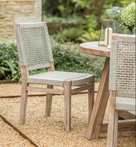 all rope weather weave garden dining chairs acacia hardwood outdoor patio chilford furniture