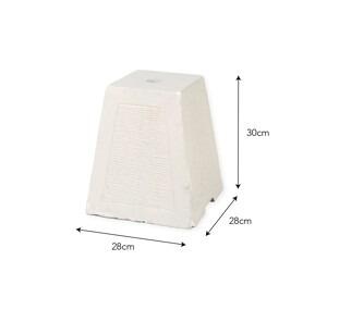 dimensions modern parasol base chunky white concrete outdoor umbrella base summerleaze