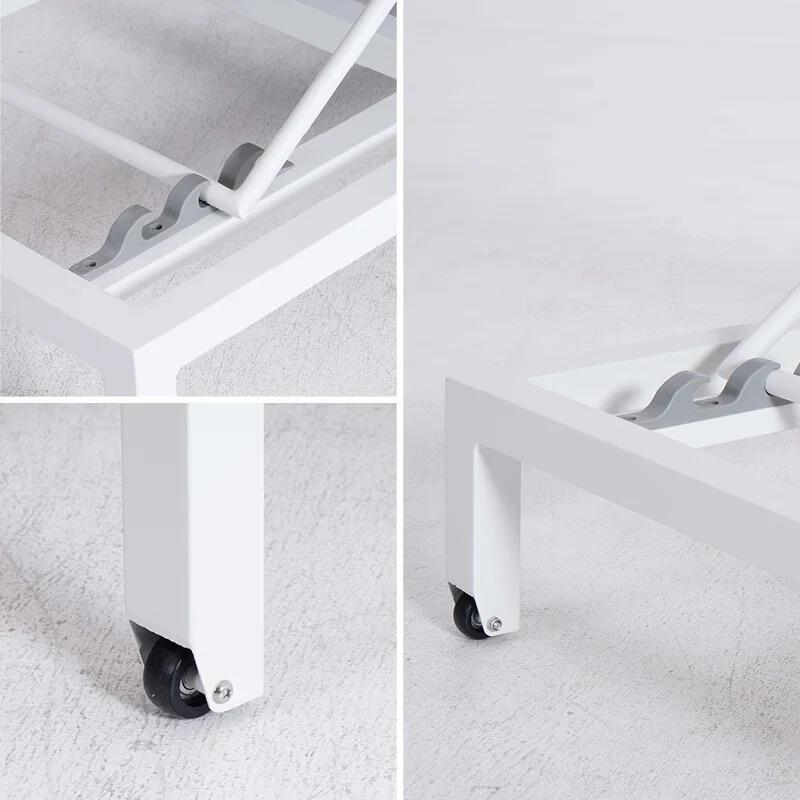 sun lounger wheels and back rest adjustable detail for garden sunbed