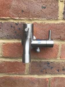 stainless steel outdoor garden wall tap double feed