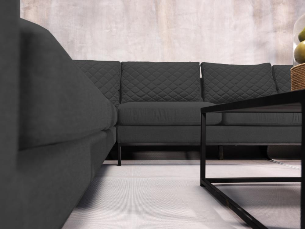 charcoal weatherproof fabric corner lounge modular set quilted