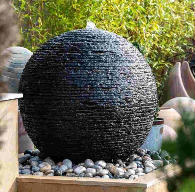 garden water feature in layered natural slate with water resevoir