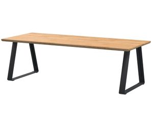teak garden dining table 240 x 100 cm with grey aluminium legs