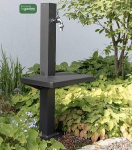 garden tap outdoor floor mounted tap station irrigation system powder coated grey aluminium