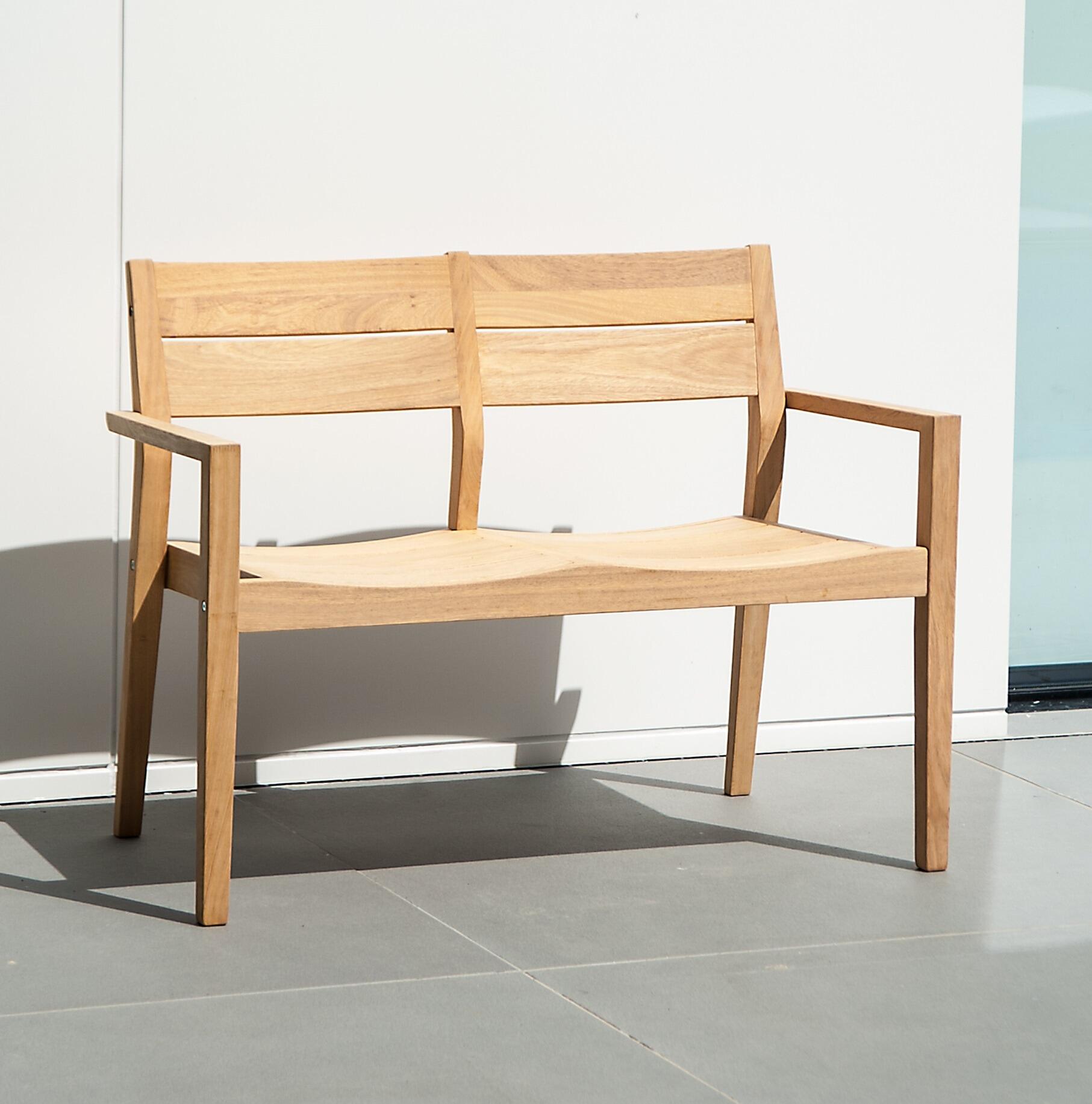 modern roble hardwood garden bench seating 4 feet contemporary outdoor