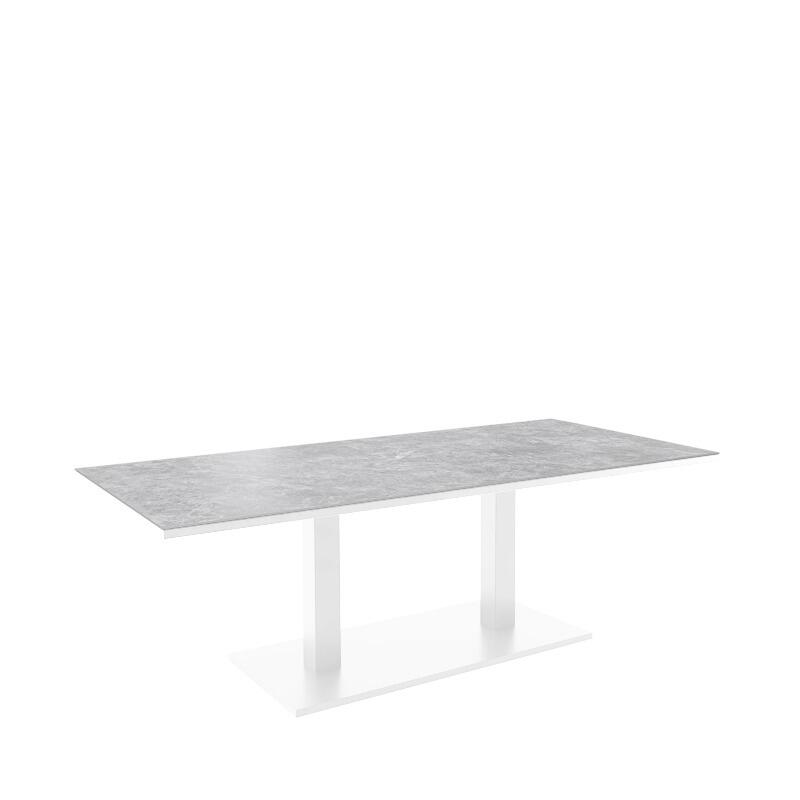 white aluminium garden dining table metal 200cm light grey ceramic top phoenix