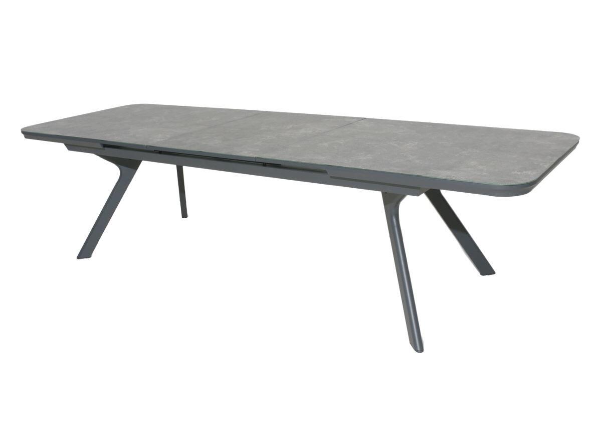 extending garden dining table grey aluminium 3 metre large patio furniture metal rimini