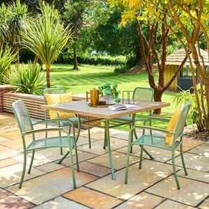 garden table olive green metal mesh dining table and dining chairs patio outdoor bergen furniture