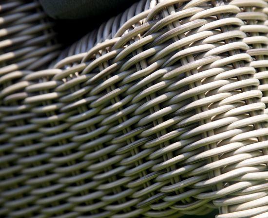 rattan weave detail of stone garden double daybed sun lounger