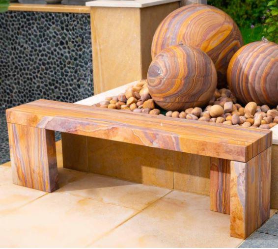 rainbow natural sandstone garden bench for outdoor use