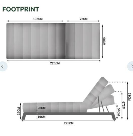dimensions of garden sunlounger poolside aluminium arabian