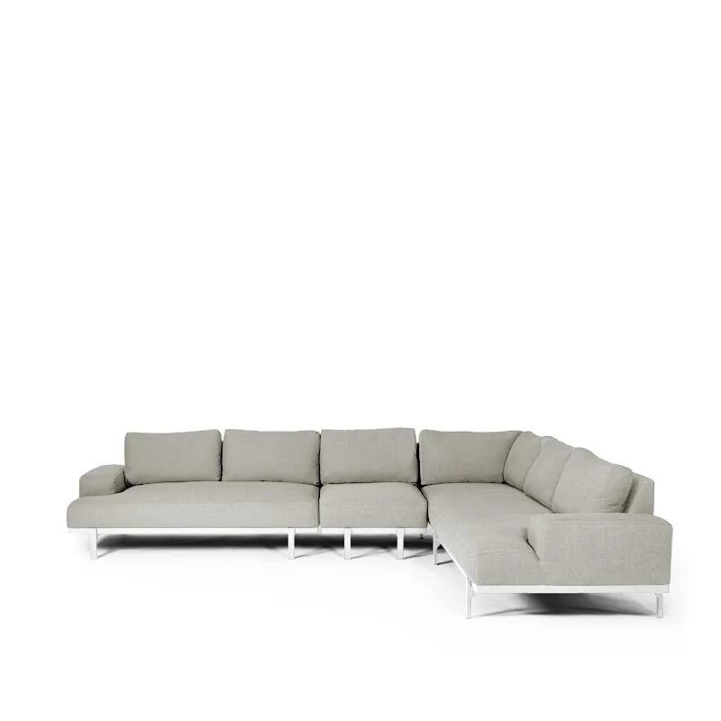 stone modern garden corner sofa lounge set in aluminium and all weather sunbrella fabric