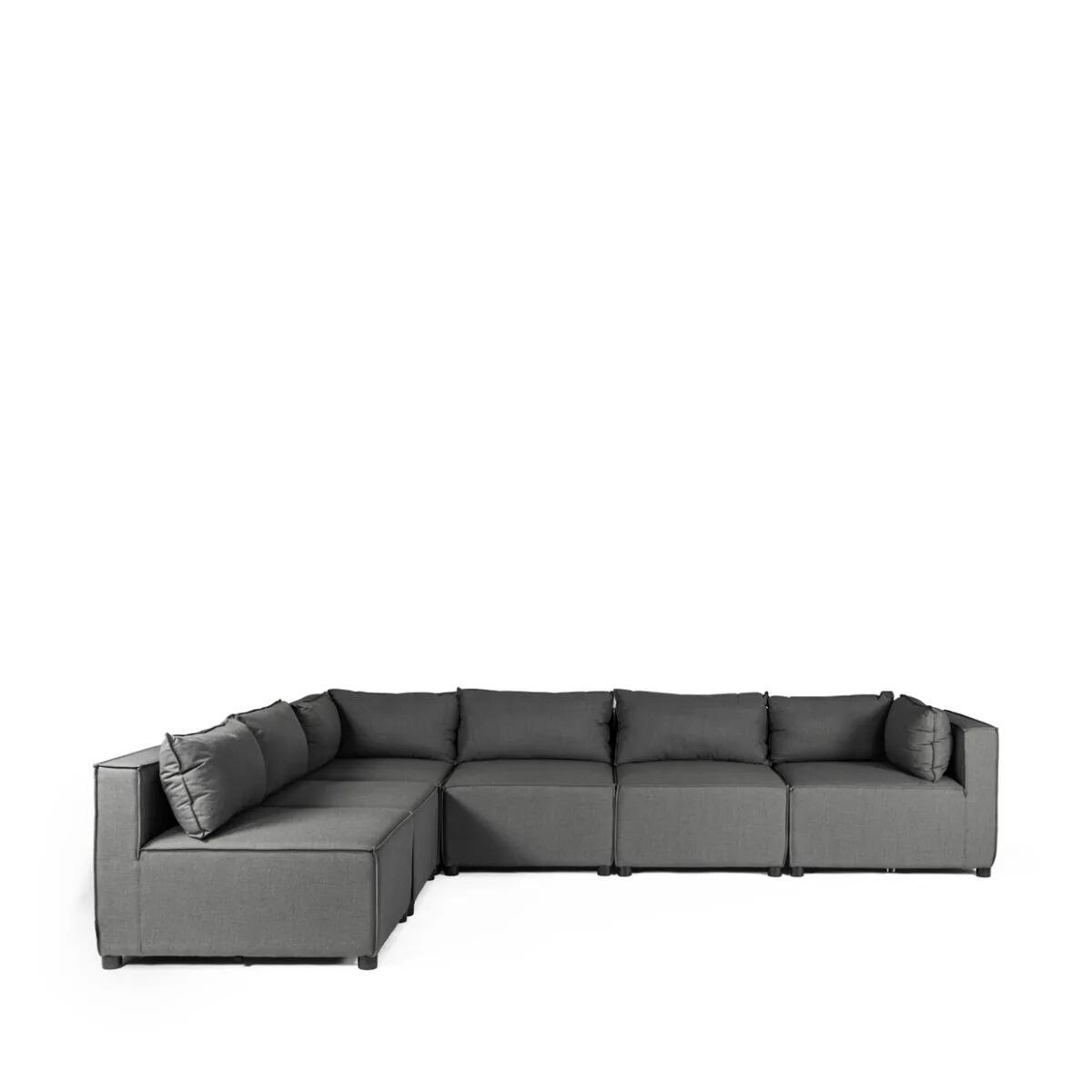 grey all weather fabric garden lounge sofa set corner outdoor 6 piece set in sunbrella all weather fabric