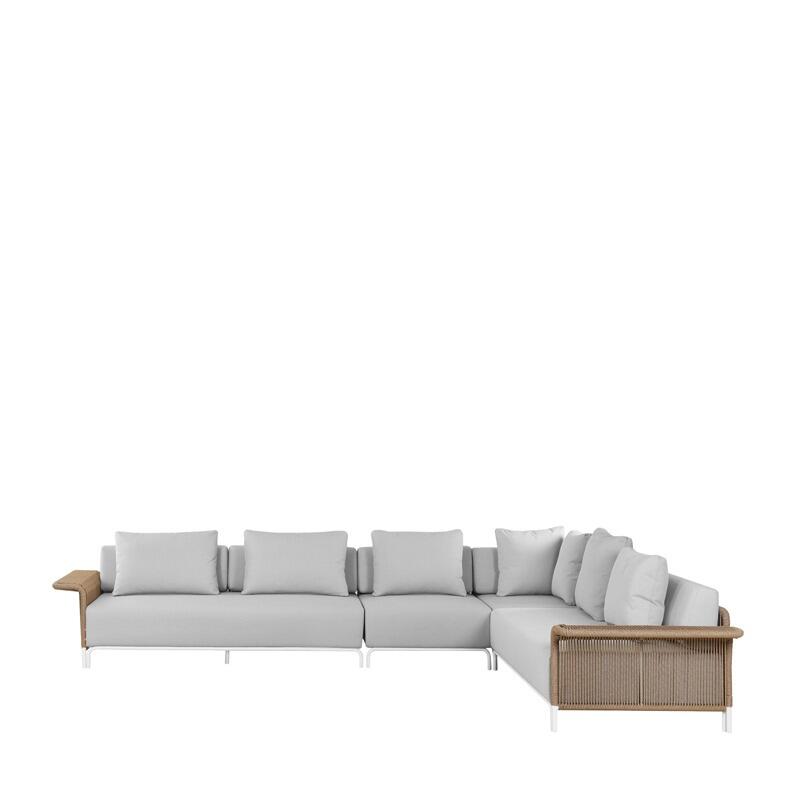 medium modular rattan garden corner sofa set lounge outdoor furniture rattan weave with all weather cushions