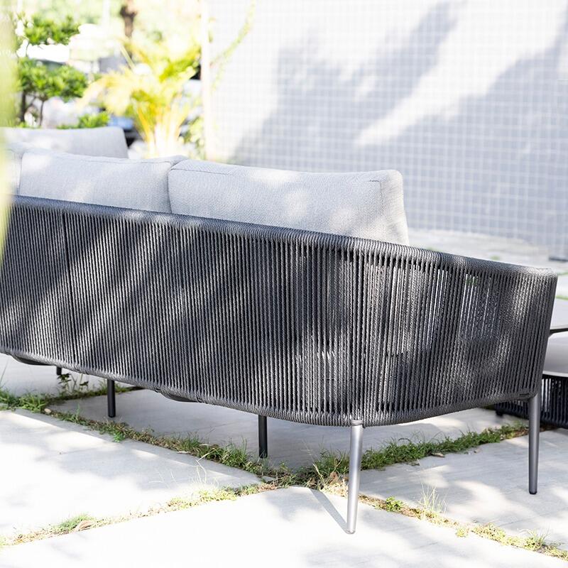 3 seater garden sofa modern lounge black grey modern all weather wicker black cushions grey moon outdoor lounging