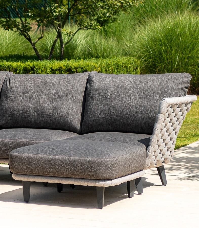 garden sofa ottoman corner light grey modular all weather rope weave cordial luxe