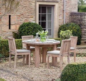 round hardwood garden patio dining table acacia hardwood modern porthallow