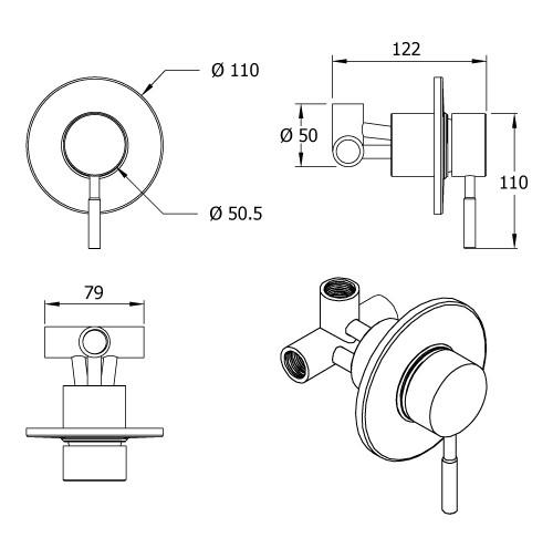 stainless steel outdoor shower mixer dimensions