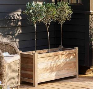 wooden garden trough planter outdoor modern patio planter aldsworth