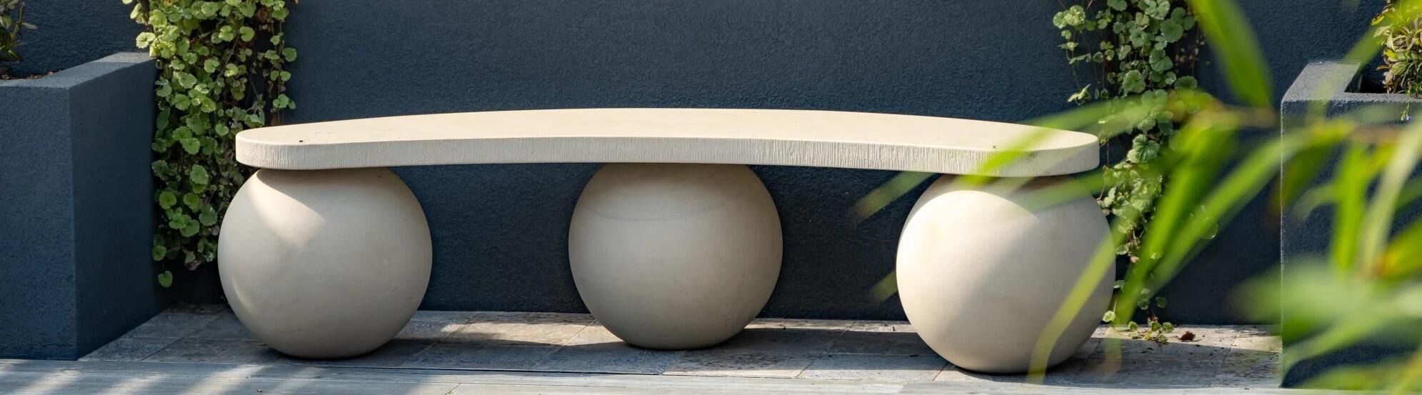 Contemporary Cream Sandstone Garden Bench