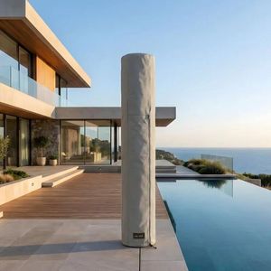 modern cantilever parasol cover contemporary grey all weather breathable premium fabric cover