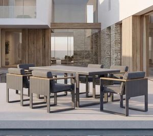 cambusa sintered stone garden patio dining table charcoal grey 6 seater patio outdoor dining