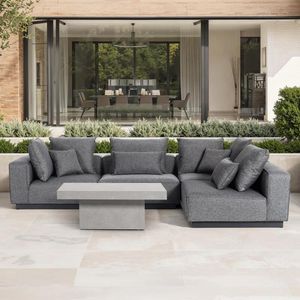 all weather fabric garden corner sofa set lounge outdoor furniture grey royal patio modern