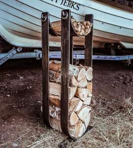 steel log stack log basket for fireside use