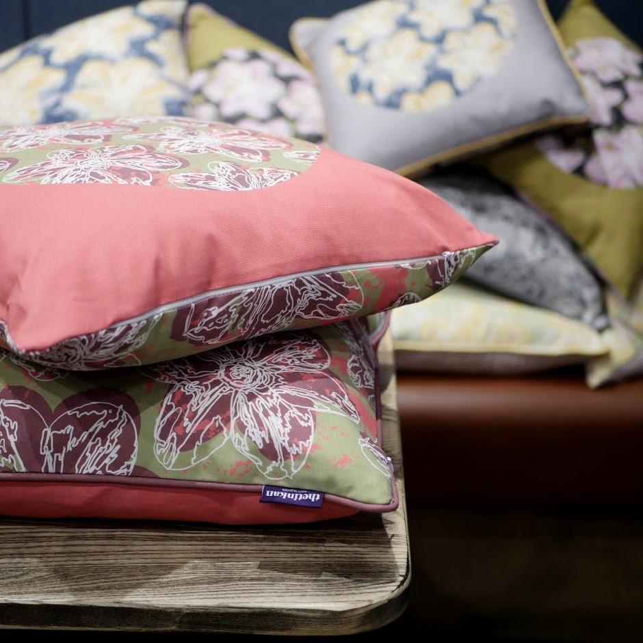 Double-sided 45cm square Flower Splash cushions designed by thetinkan. Six colour designs to choose from. Available in 45cm and 51cm sizes, piped and unpiped that complement each other perfectly. Available with an optional luxury cushion inner pads. VIEW PRODUCT >>