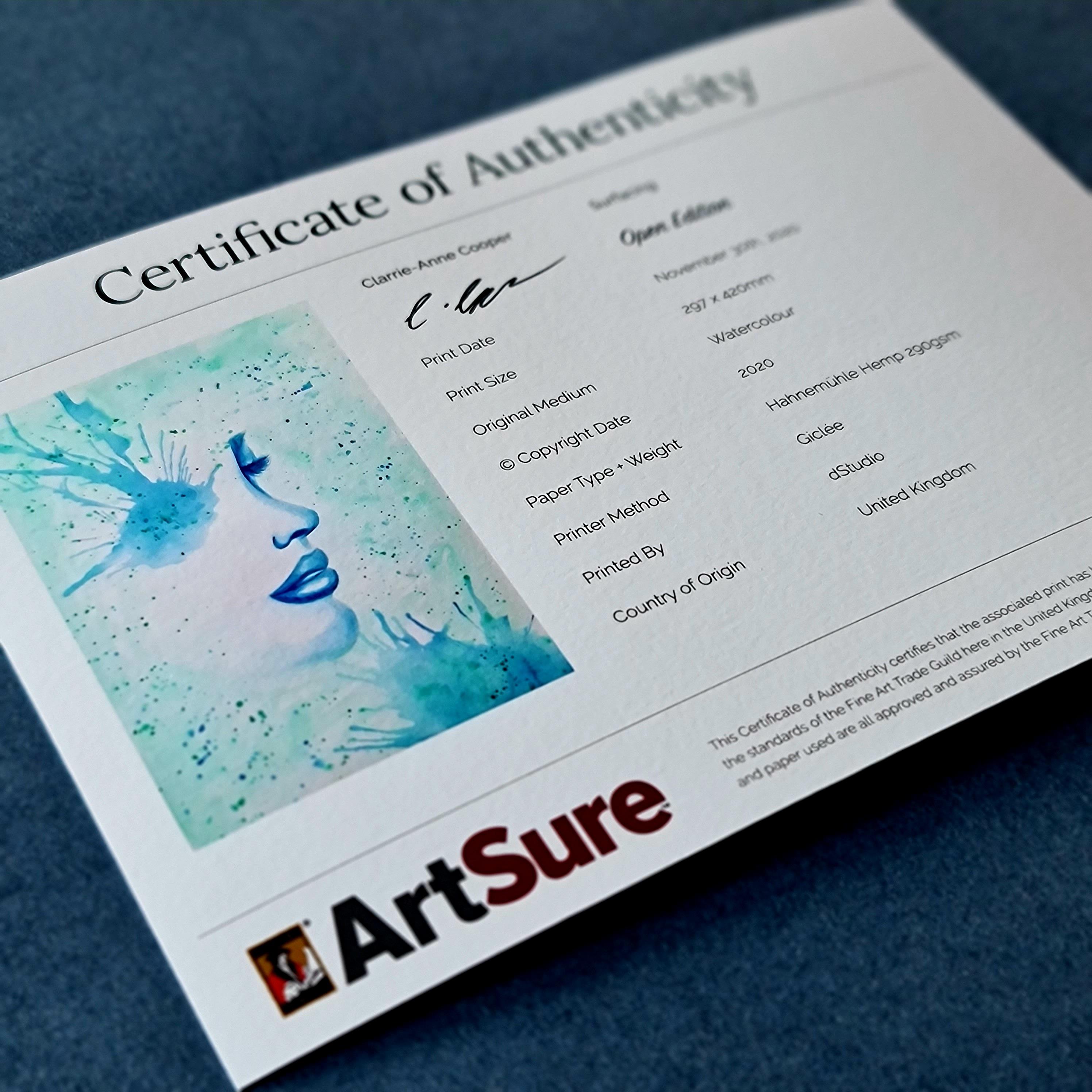 Example of certificate of authenticity.