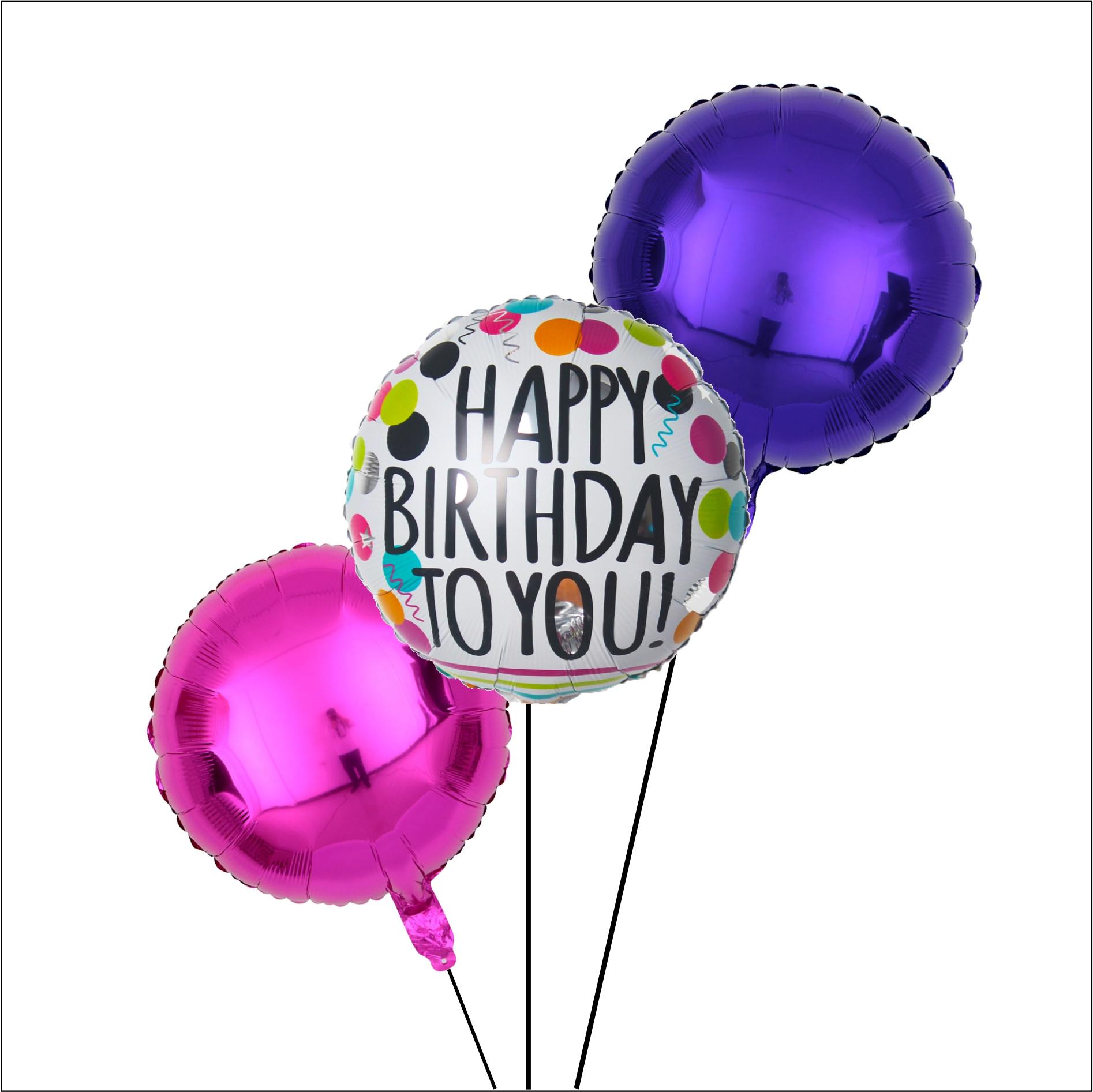 Balloon Bouquet - Happy Birthday - Multi Spots (purple)