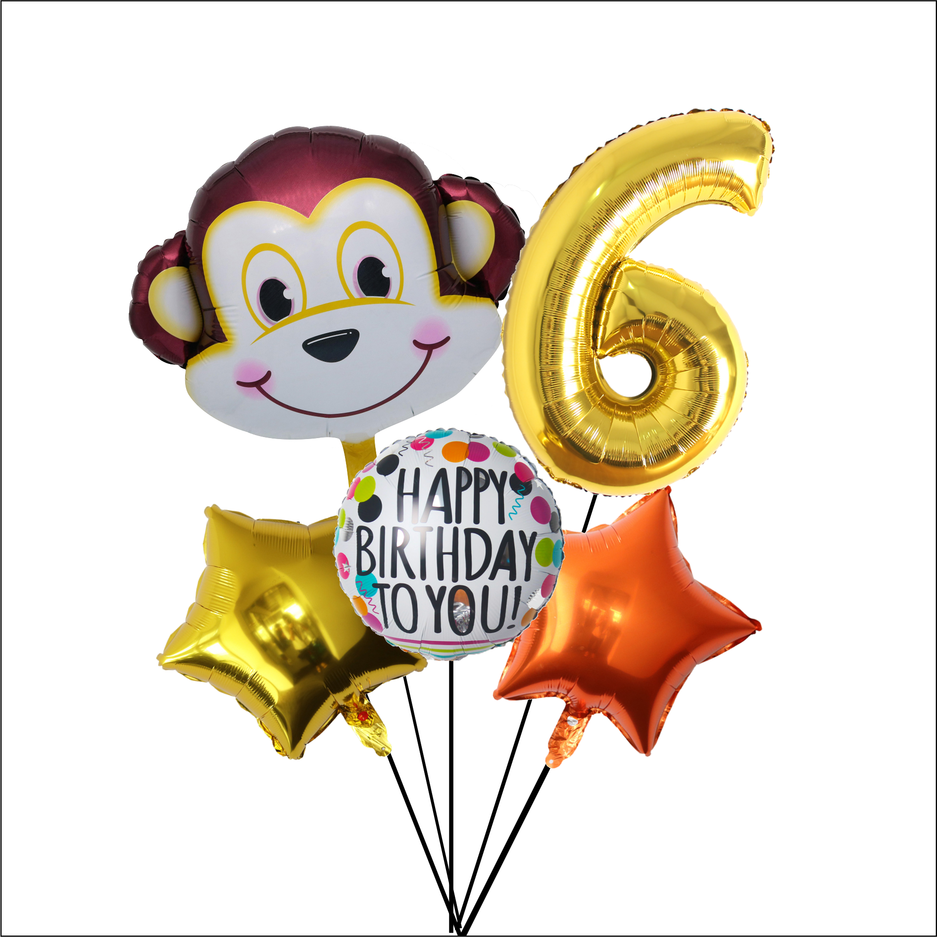 Large Number and Monkey balloon bouquet