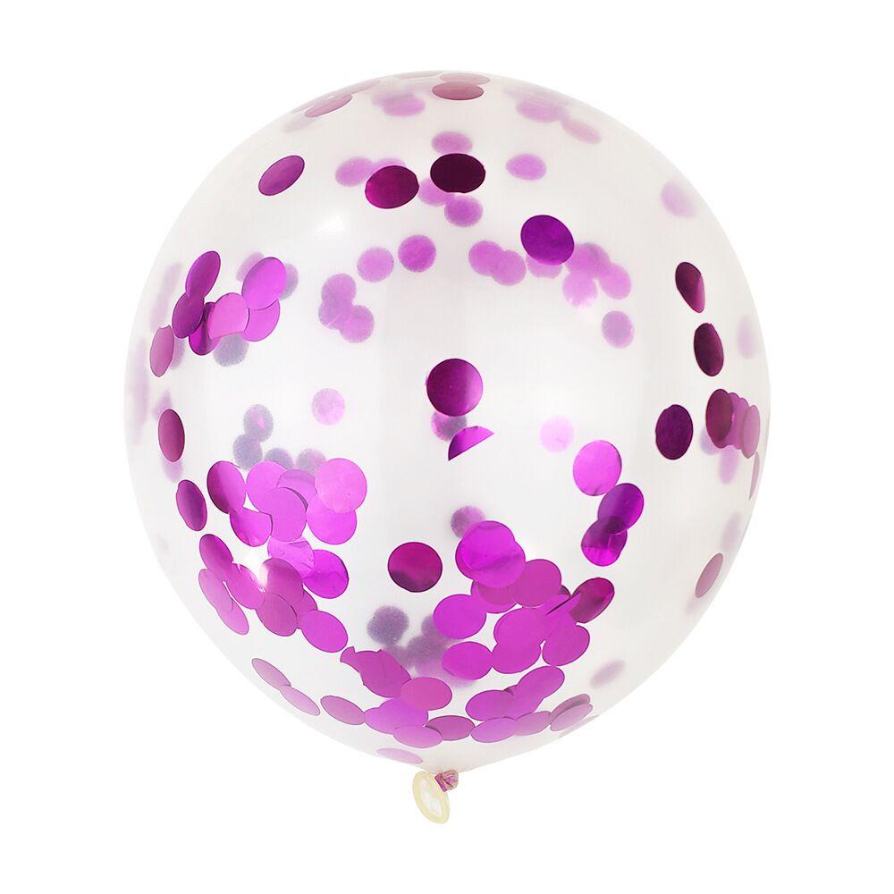 11 inch confetti filled latex balloons. Hot pink / magenta