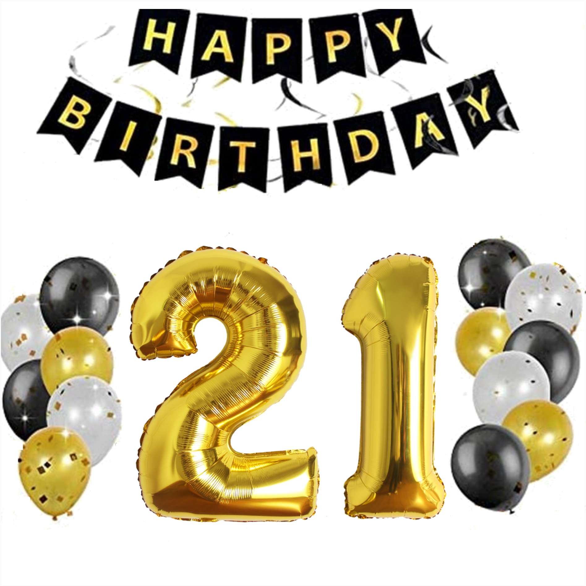 Age 21 - Party Pack - Balloons and Banner