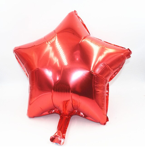 Red Star Foil Helium Balloon Inflated