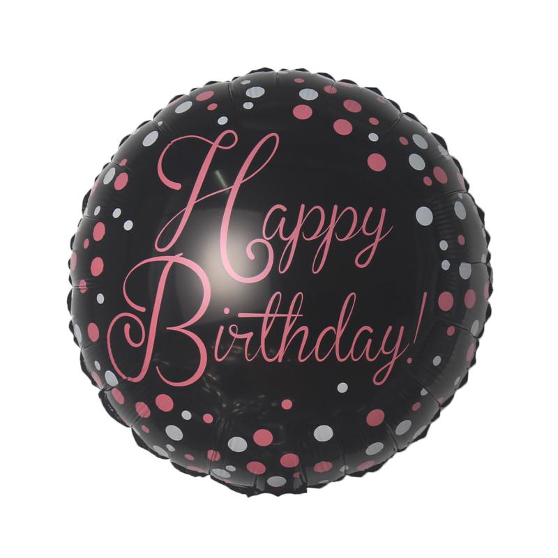 Balloon Bouquet - Happy Birthday - Black & Pink