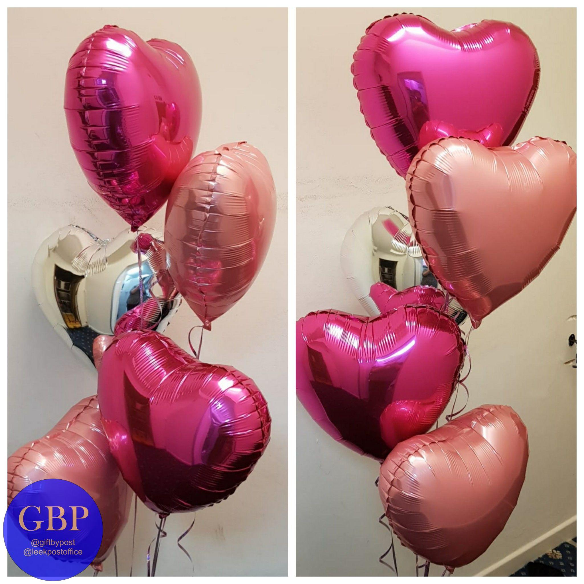 balloon bouquet, pink hearts