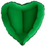 Green Heart Foil Inflated Balloon