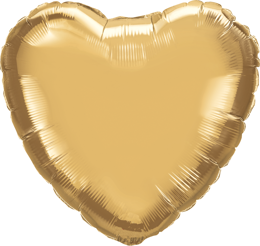 Gold Heart Foil Inflated Balloon