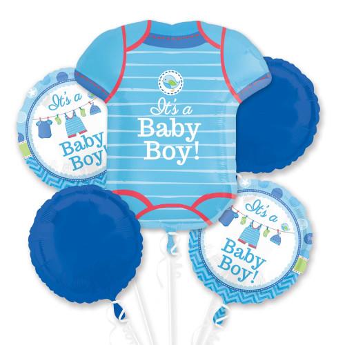 It's a baby boy large balloon bouquet