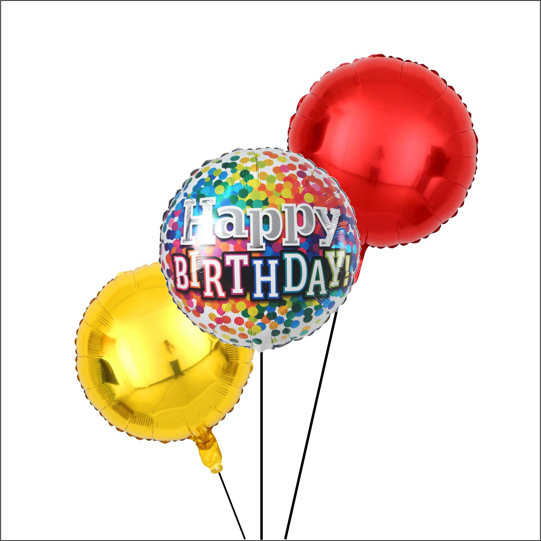 Single inflated helium foil balloon - Happy Birthday - Multi