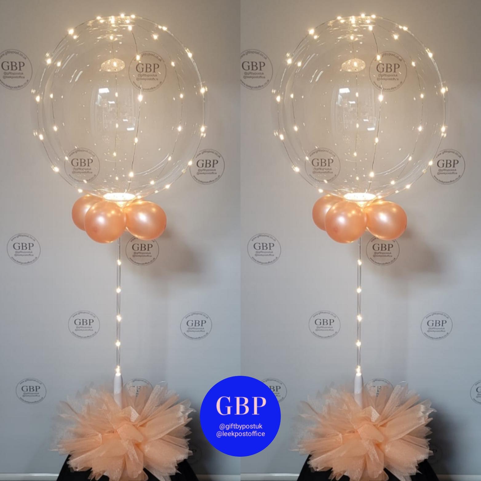 LED Balloon on a stand, golden wedding anniversary